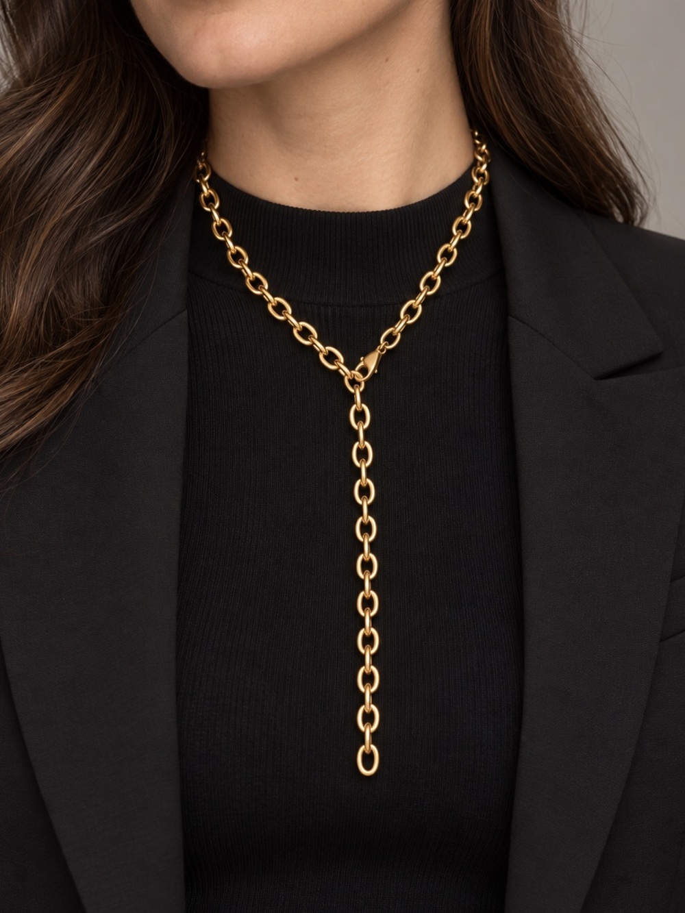 Gold Chain Link Necklace - Women